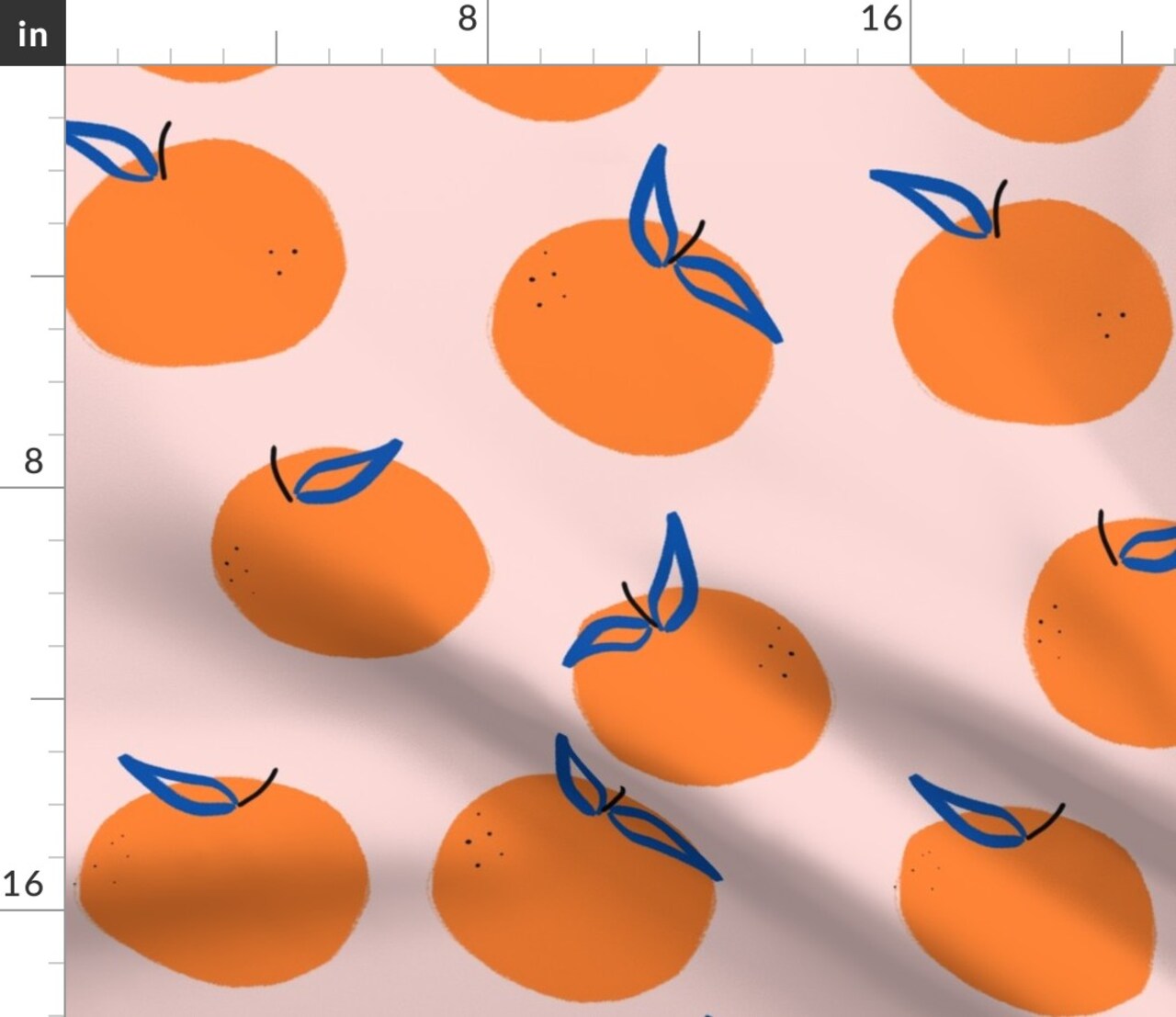 Pink Orange Fruit Modern Baby Kids Nursery Large Scale Minimalist Clementines Tangerine Custom Printed Fabric by Spoonflower Various Fabrics by the Yard or Fat Quarter